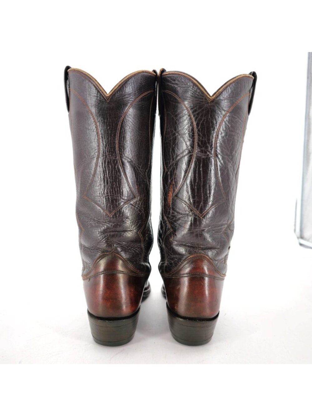 Vintage 1960s Nocona Cowgirl Boots Womens 5.5C Brown Leather Cowboy Western USA - Picture 5 of 16